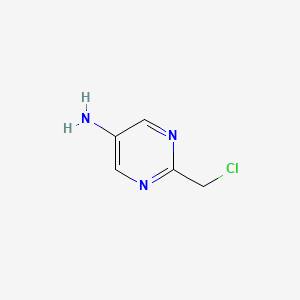 molecular formula C5H6ClN3 B12977162 2-(Chloromethyl)pyrimidin-5-amine 