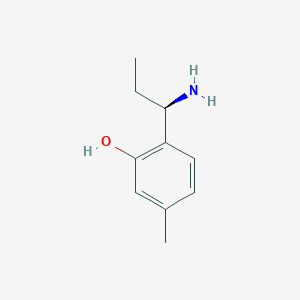 molecular formula C10H15NO B12977166 (R)-2-(1-Aminopropyl)-5-methylphenol 