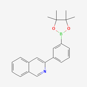 molecular formula C21H22BNO2 B12977183 3-(3-(4,4,5,5-Tetramethyl-1,3,2-dioxaborolan-2-yl)phenyl)isoquinoline 