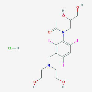 molecular formula C16H24ClI3N2O5 B12977206 N-(3-((Bis(2-hydroxyethyl)amino)methyl)-2,4,6-triiodophenyl)-N-(2,3-dihydroxypropyl)acetamide hydrochloride 