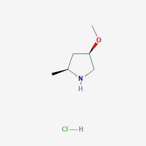 molecular formula C6H14ClNO B12977207 (2S,4R)-4-Methoxy-2-methylpyrrolidine hydrochloride 