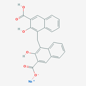 molecular formula C23H15NaO6 B12977210 Sodium 4-((3-carboxy-2-hydroxynaphthalen-1-yl)methyl)-3-hydroxy-2-naphthoate 