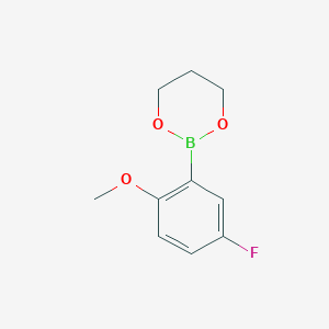 molecular formula C10H12BFO3 B12977247 2-(5-Fluoro-2-methoxyphenyl)-1,3,2-dioxaborinane 