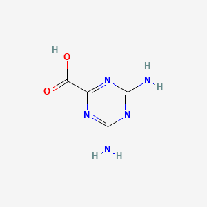 molecular formula C4H5N5O2 B12977326 4,6-Diamino-1,3,5-triazine-2-carboxylic acid 