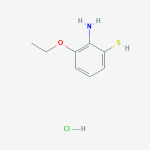 molecular formula C8H12ClNOS B12977367 Benzenethiol, 2-amino-3-ethoxy-, hydrochloride CAS No. 89808-02-6