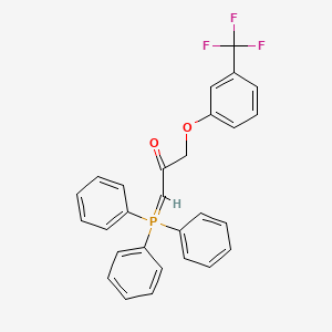 molecular formula C28H22F3O2P B12977442 1-(3-(Trifluoromethyl)phenoxy)-3-(triphenyl-l5-phosphanylidene)propan-2-one 