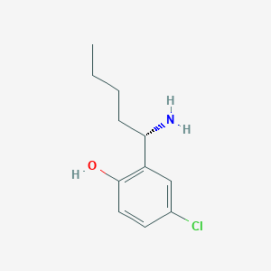 molecular formula C11H16ClNO B12977444 (S)-2-(1-Aminopentyl)-4-chlorophenol 