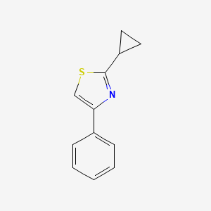 molecular formula C12H11NS B12977450 2-Cyclopropyl-4-phenylthiazole 