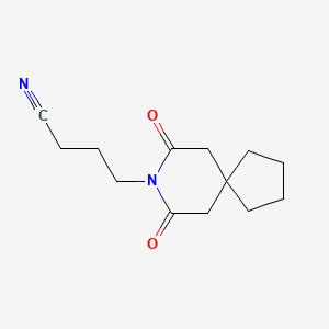 molecular formula C13H18N2O2 B12977451 4-(7,9-Dioxo-8-azaspiro[4.5]decan-8-yl)butanenitrile 