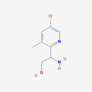 molecular formula C8H11BrN2O B12977458 2-Amino-2-(5-bromo-3-methylpyridin-2-yl)ethanol 