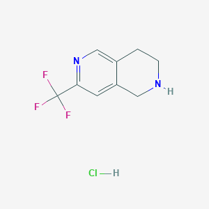 molecular formula C9H10ClF3N2 B12977465 7-(Trifluoromethyl)-1,2,3,4-tetrahydro-2,6-naphthyridine hydrochloride 