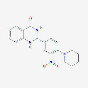 2-(3-Nitro-4-(piperidin-1-yl)phenyl)-2,3-dihydroquinazolin-4(1H)-one