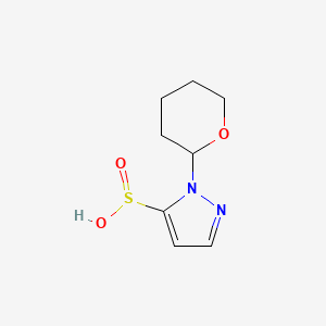 molecular formula C8H12N2O3S B12977498 1-(Tetrahydro-2H-pyran-2-yl)-1H-pyrazole-5-sulfinic acid 