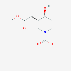 tert-Butyl (3S,4S)-4-hydroxy-3-(2-methoxy-2-oxoethyl)piperidine-1-carboxylate