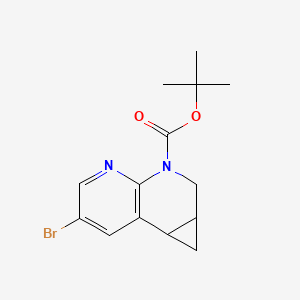 molecular formula C14H17BrN2O2 B12977519 tert-Butyl 6-bromo-1,1a,2,7b-tetrahydro-3H-cyclopropa[c][1,8]naphthyridine-3-carboxylate 