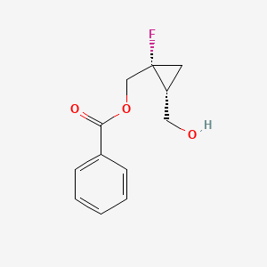 molecular formula C12H13FO3 B12977527 (Cis-1-fluoro-2-(hydroxymethyl)cyclopropyl)methyl benzoate 