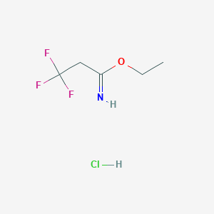 molecular formula C5H9ClF3NO B12977528 Ethyl 3,3,3-trifluoropropanimidate hydrochloride 