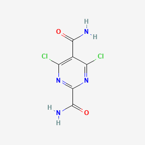 molecular formula C6H4Cl2N4O2 B12977535 4,6-Dichloropyrimidine-2,5-dicarboxamide 