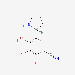 molecular formula C11H10F2N2O B12977539 (S)-2,3-Difluoro-4-hydroxy-5-(pyrrolidin-2-yl)benzonitrile 