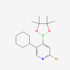 2-Bromo-5-cyclohexyl-4-(4,4,5,5-tetramethyl-1,3,2-dioxaborolan-2-yl)pyridine