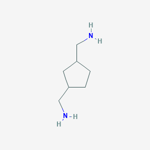 molecular formula C7H16N2 B12977600 Cyclopentane-1,3-diyldimethanamine 