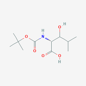 molecular formula C11H21NO5 B12977630 (2R)-2-((tert-Butoxycarbonyl)amino)-3-hydroxy-4-methylpentanoic acid 