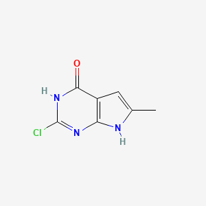 2-Chloro-6-methyl-3,7-dihydro-4H-pyrrolo[2,3-d]pyrimidin-4-one