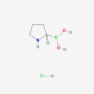 molecular formula C4H11BClNO2 B12977737 (R)-Pyrrolidin-2-ylboronic acid hydrochloride 