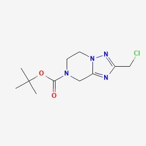 molecular formula C11H17ClN4O2 B12977773 tert-Butyl 2-(chloromethyl)-5,6-dihydro-[1,2,4]triazolo[1,5-a]pyrazine-7(8H)-carboxylate 