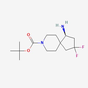 molecular formula C14H24F2N2O2 B12977776 tert-Butyl (S)-1-amino-3,3-difluoro-8-azaspiro[4.5]decane-8-carboxylate 