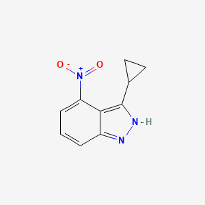 molecular formula C10H9N3O2 B12977790 3-cyclopropyl-4-nitro-1H-indazole 