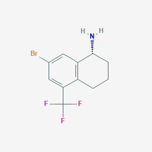 molecular formula C11H11BrF3N B12977854 (R)-7-bromo-5-(trifluoromethyl)-1,2,3,4-tetrahydronaphthalen-1-amine hydrochloride 