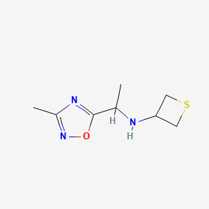 N-(1-(3-Methyl-1,2,4-oxadiazol-5-yl)ethyl)thietan-3-amine