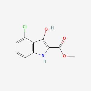 molecular formula C10H8ClNO3 B12977976 Methyl 4-chloro-3-hydroxy-1H-indole-2-carboxylate 