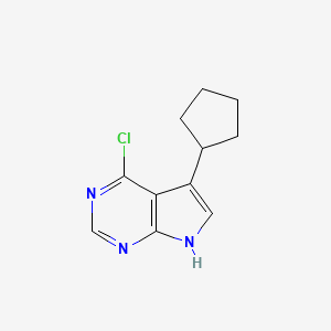 molecular formula C11H12ClN3 B12977986 4-Chloro-5-cyclopentyl-7h-pyrrolo[2,3-d]pyrimidine 