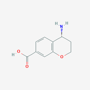 molecular formula C10H11NO3 B12978012 (R)-4-aminochromane-7-carboxylic acid hydrochloride 