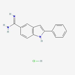 molecular formula C15H14ClN3 B12978058 2-Phenyl-1H-indole-5-carboximidamide hydrochloride 