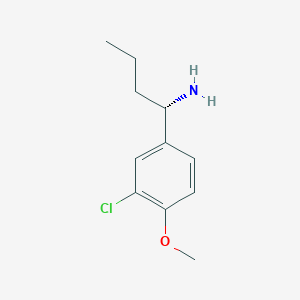 molecular formula C11H16ClNO B12978106 (S)-1-(3-Chloro-4-methoxyphenyl)butan-1-amine 