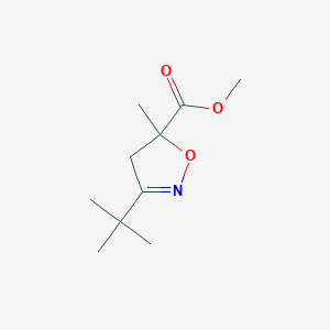 molecular formula C10H17NO3 B12978117 Methyl 3-(tert-butyl)-5-methyl-4,5-dihydroisoxazole-5-carboxylate 