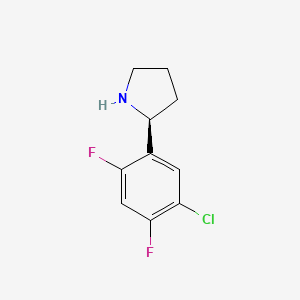 molecular formula C10H10ClF2N B12978120 (S)-2-(5-Chloro-2,4-difluorophenyl)pyrrolidine 