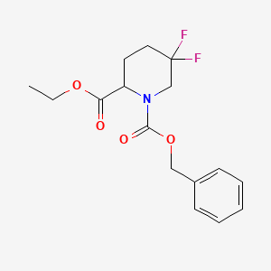 molecular formula C16H19F2NO4 B12978165 1-Benzyl 2-ethyl 5,5-difluoropiperidine-1,2-dicarboxylate 