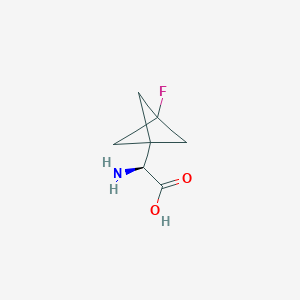 molecular formula C7H10FNO2 B12978171 (S)-2-Amino-2-(3-fluorobicyclo[1.1.1]pentan-1-yl)acetic acid 