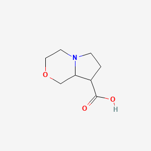 molecular formula C8H13NO3 B12978183 Hexahydro-1H-pyrrolo[2,1-c][1,4]oxazine-8-carboxylic acid 