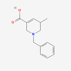 molecular formula C14H17NO2 B12978245 1-Benzyl-5-methyl-1,2,5,6-tetrahydropyridine-3-carboxylic acid 