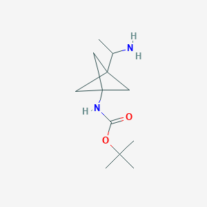 molecular formula C12H22N2O2 B12978275 tert-Butyl (3-(1-aminoethyl)bicyclo[1.1.1]pentan-1-yl)carbamate 