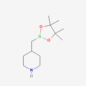 molecular formula C12H24BNO2 B12978306 4-((4,4,5,5-Tetramethyl-1,3,2-dioxaborolan-2-yl)methyl)piperidine 