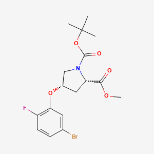 molecular formula C17H21BrFNO5 B12978312 1-(tert-Butyl) 2-methyl (2S,4S)-4-(5-bromo-2-fluorophenoxy)pyrrolidine-1,2-dicarboxylate 