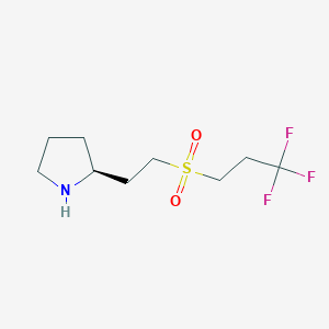 molecular formula C9H16F3NO2S B12978316 (S)-2-(2-((3,3,3-Trifluoropropyl)sulfonyl)ethyl)pyrrolidine 