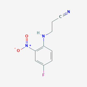 molecular formula C9H8FN3O2 B12978381 3-[(4-Fluoro-2-nitrophenyl)amino]propanenitrile 