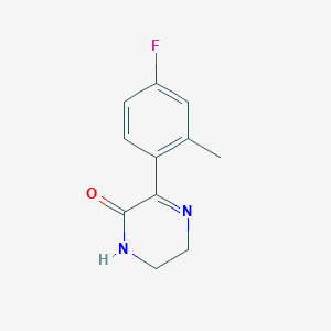 molecular formula C11H11FN2O B12978392 5-(4-fluoro-2-methylphenyl)-2,3-dihydro-1H-pyrazin-6-one 